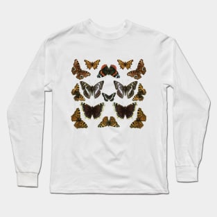 Butterflies Collage Pattern Design Long Sleeve T-Shirt